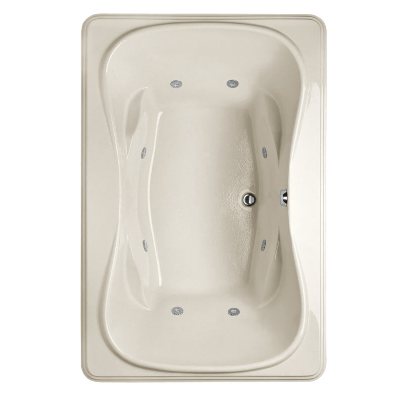 Jennifer 72'' x 48'' Acrylic Bathtub, Biscuit, White