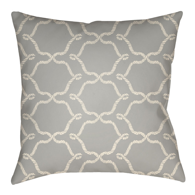 Litchfield Conway Geometric Outdoor Reversible Throw Pillow, 22" H x 22" W, Navy Blue/Ivory