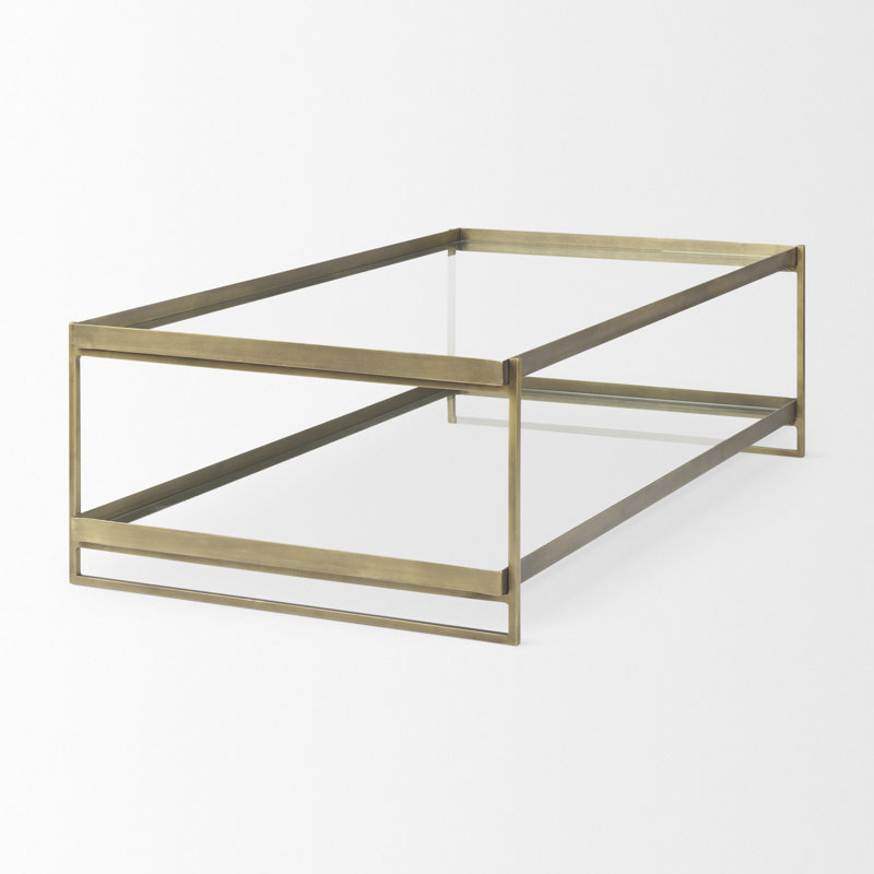 Table basse avec rangement Trey, Or
