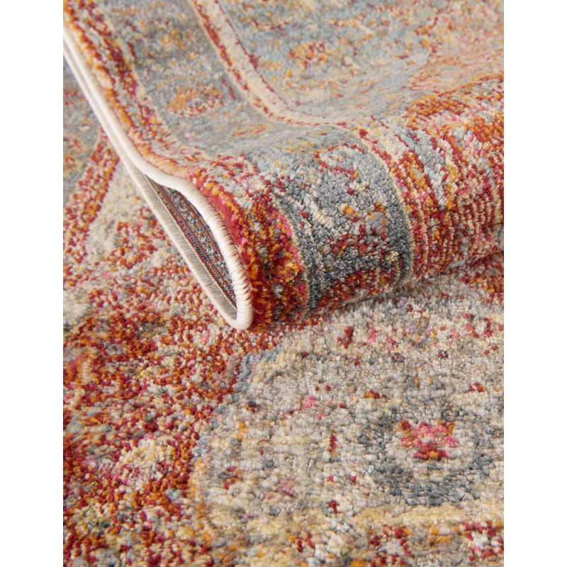 Folmar Oriental Rust Red Area Rug, Runner 2'7" x 12', Red/Yellow/Navy