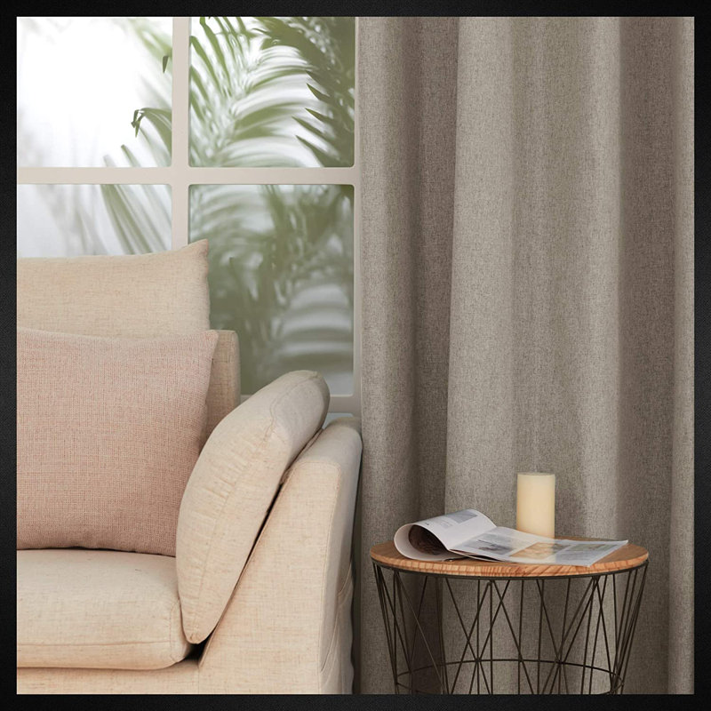 Ipswich Blackout Thermal Grommet Curtain Panels, 52" W x 84" L, Flaxen