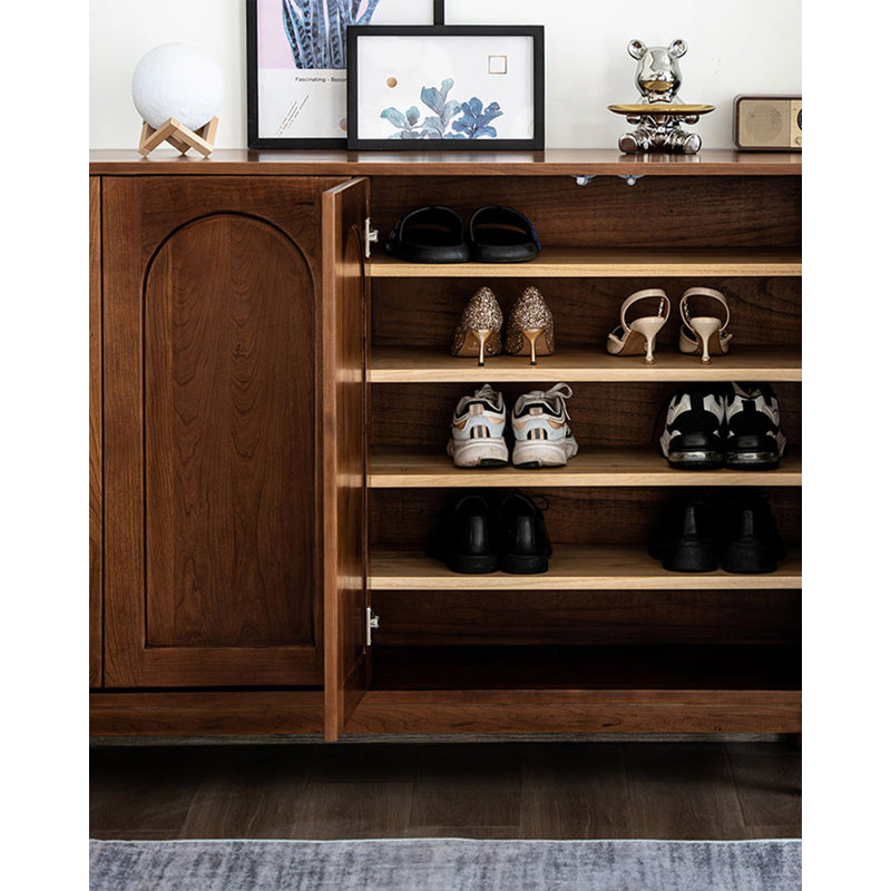 Range-chaussures à grande capacité en bois massif multi-niveaux
