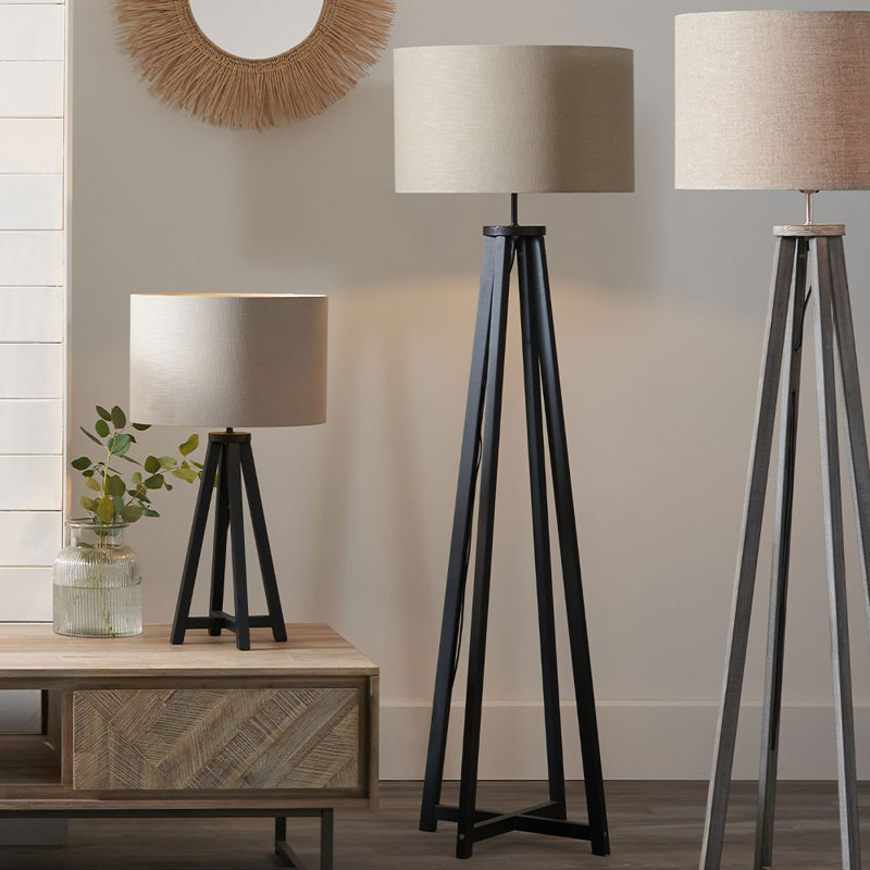 Dzifa 136cm Tripod Floor Lamp, Matt Black