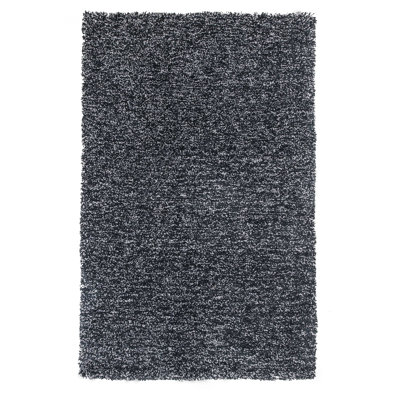 Tapis d'intérieur noir à poils longs Heather