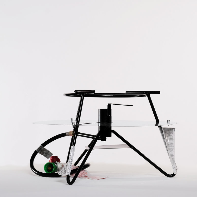 Portable Black Steel Propane Outdoor Cooker with Tripod Jet Burner