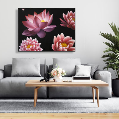 Motif de fleur de lotus - Toile encadrée | Home Art