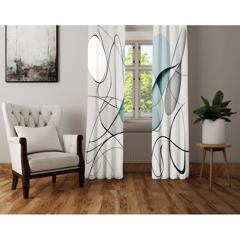 Dasaun Semi Sheer Curtain Pair, 40" W x 61" L