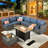 Premium All-Weather Wicker 6 - Person Patio Conversation Set with Cushions-98524809