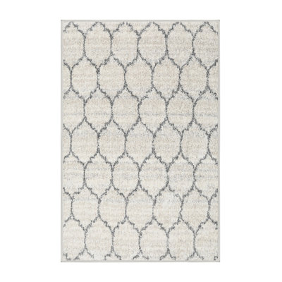 Tapis contemporain ivoire