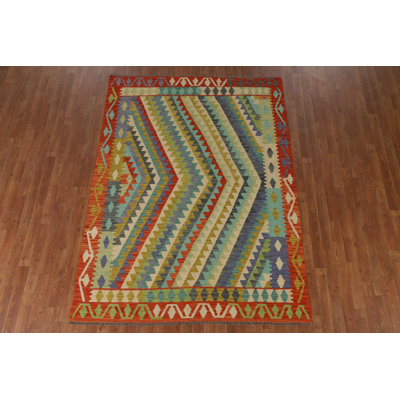 Reversible Wool Kilim Oriental Area Rug 6x8