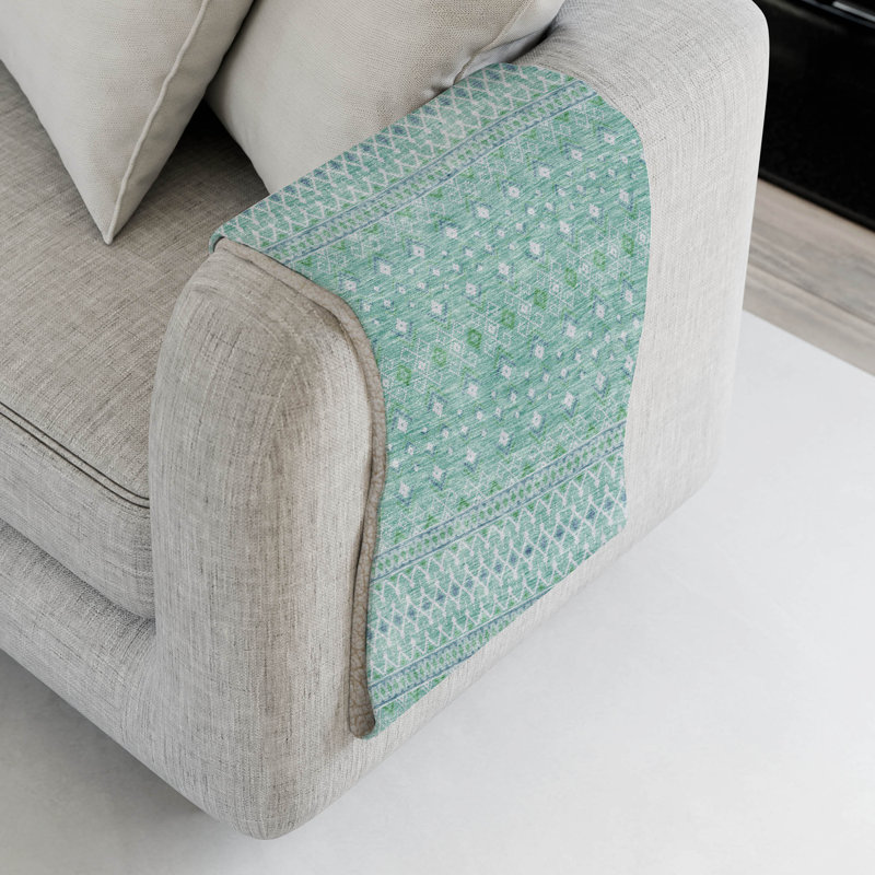Jeté bohème Addison Sherpa ASB709, Turquoise