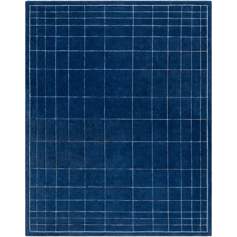 Tapis bleu touffeté à la main Mallory, Rectangle 2 pi x 3 pi