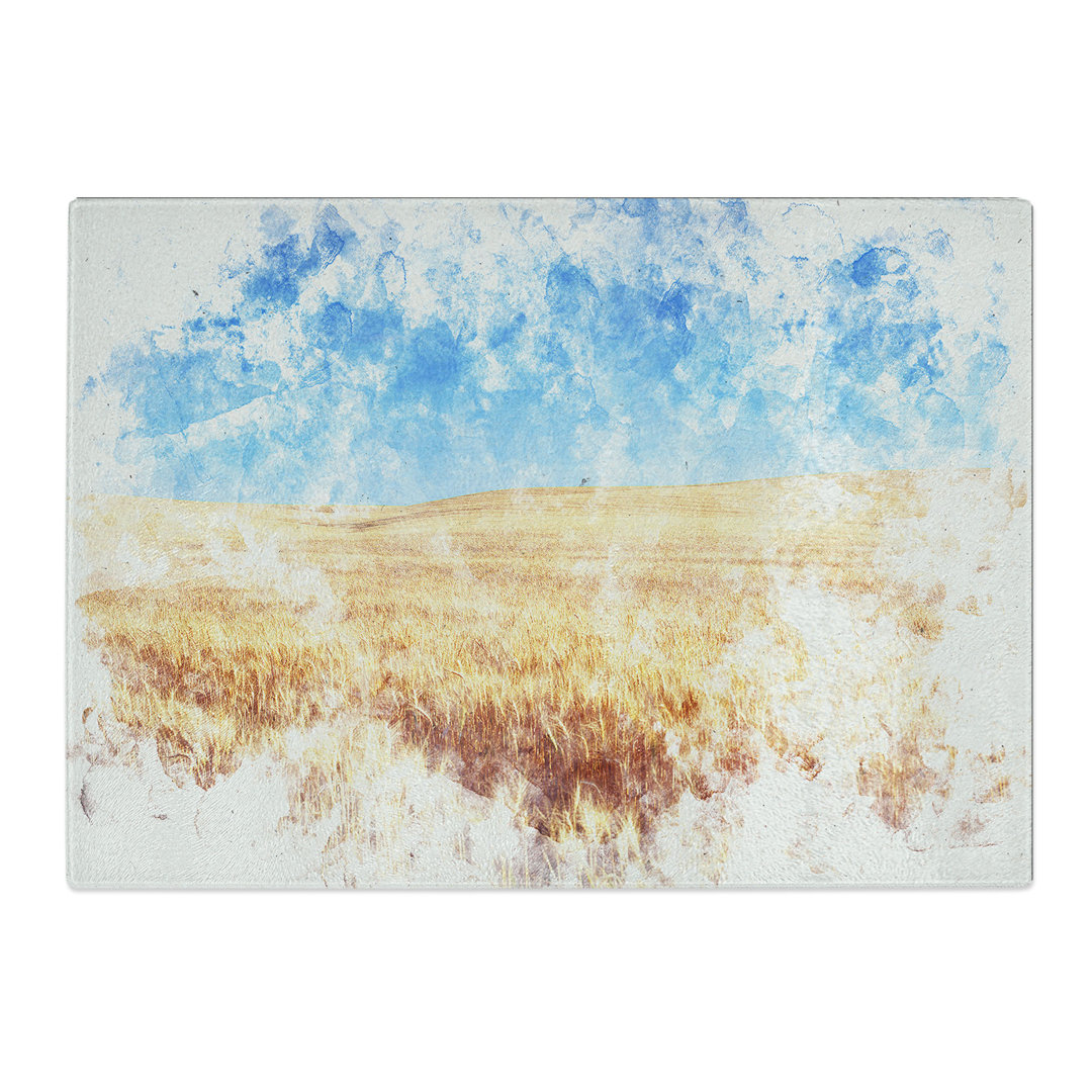 Tempered Glass Field of Wheat in Kansas Chopping Board