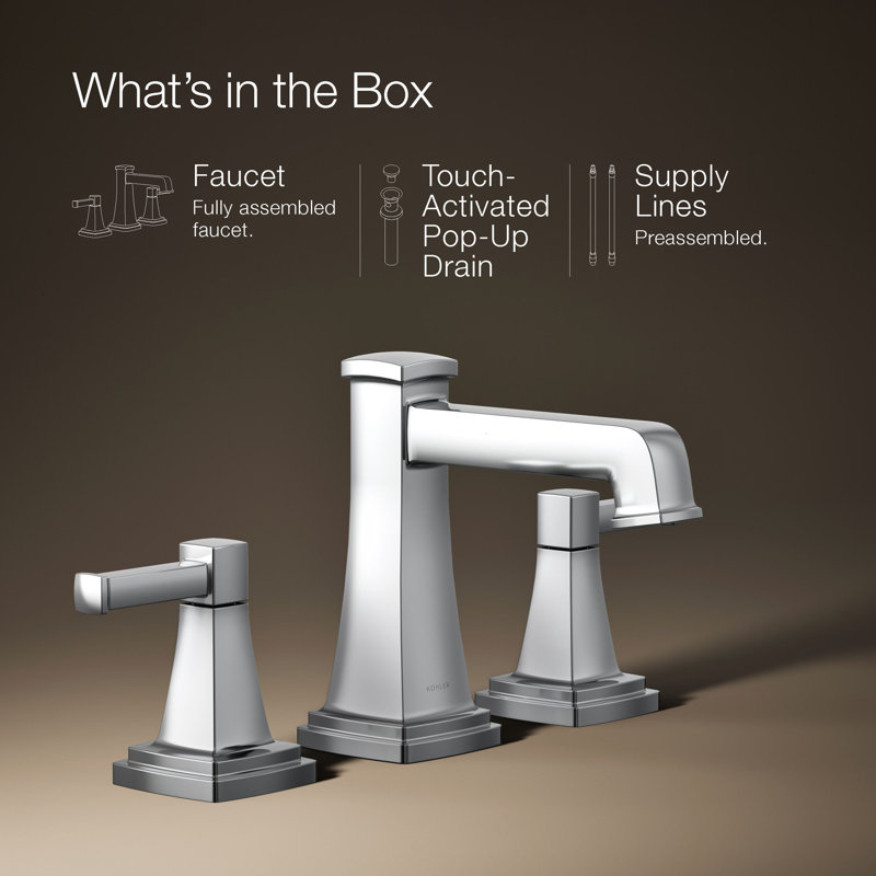 Riff Widespread Bathroom Sink Faucet, Polished Chrome, 1.2 GPM