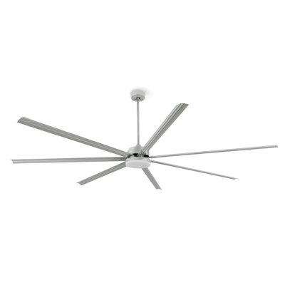  96 Inch Large Industrial Ceiling Fan With Lights And Remote Control, 7 Blades, 6-Speed