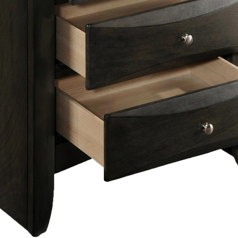 Table de chevet moderne en chêne gris pour la chambre à coucher - 2 tiroirs de rangement pratiques et 2 solutions fonctionnelles et élégantes