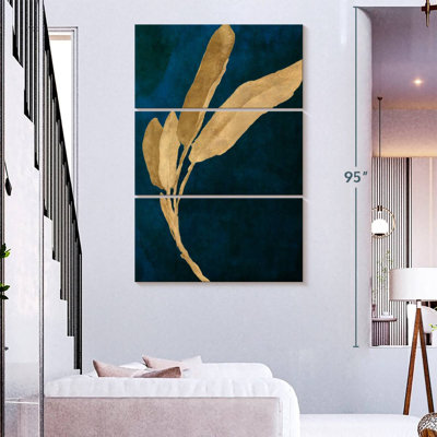 Harnek, feuilles d'or sur bleu marine III