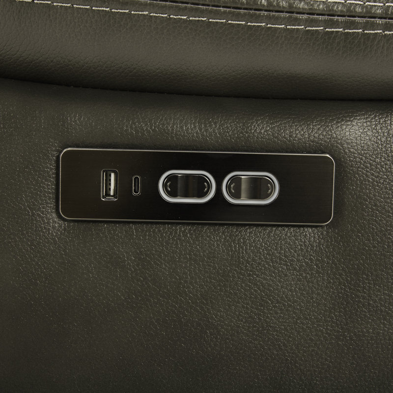 Hannya 79'' Genuine Leather Power Reclining Loveseat