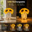 Lampe de table tournesol rechargeable USB à contrôle tactile avec gradateur de lumière pour la décoration intérieure