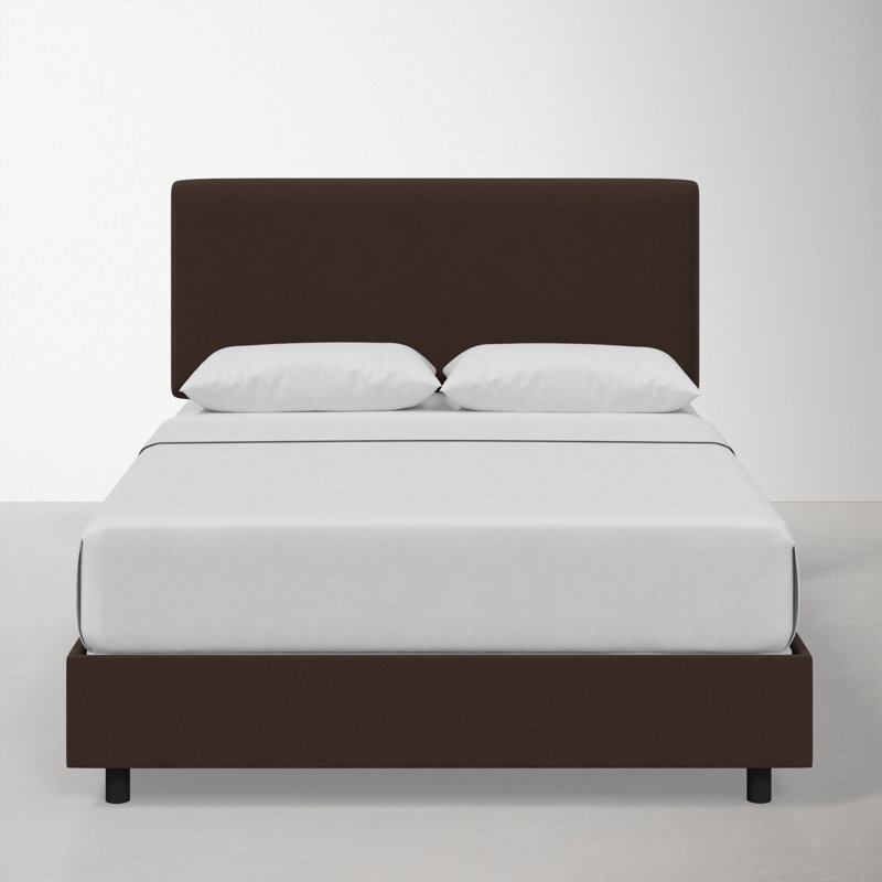 Eisley Upholstered Platform Bed, California King, Classic Chocolate Velvet