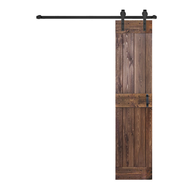 Porte de grange coulissante à finition couleur H Series avec quincaillerie à assembler requise, 24"  x 84", Brun