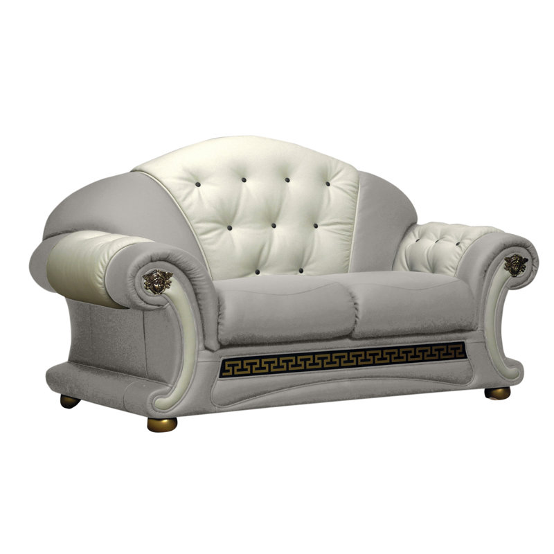 North Carolina Faux Leather Sofa, Light Grey