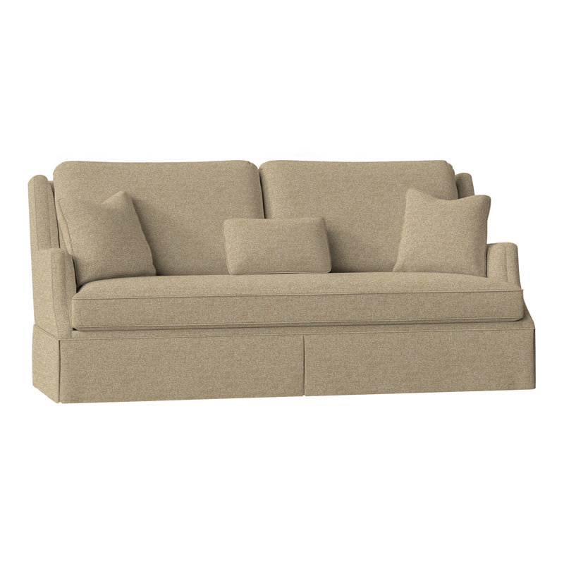 Savannah 87.5" Chenille Round Arm Sofa with Reversible Cushions, 8789 Barley Polyester