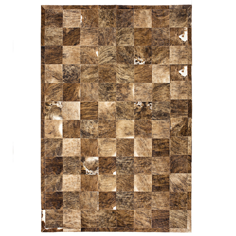 Ares Cowhide Geometric Area Rug, Rectangle 9' x 12'