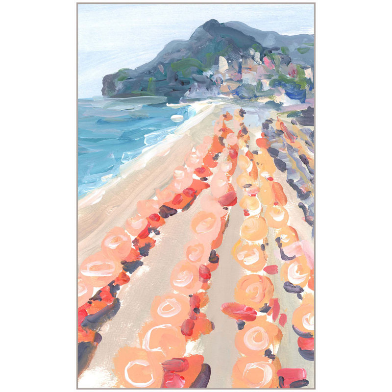 "Amalfi Abstract 4" par Katie Ré Scheidt, Cadre flottant blanc, H 32,25 po x l 21,25 po