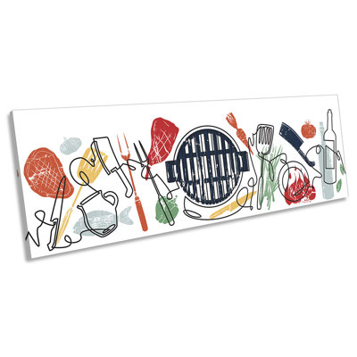 Cooking Kitchen Cutlery Panoramic - Wrapped Canvas Panoramic Print