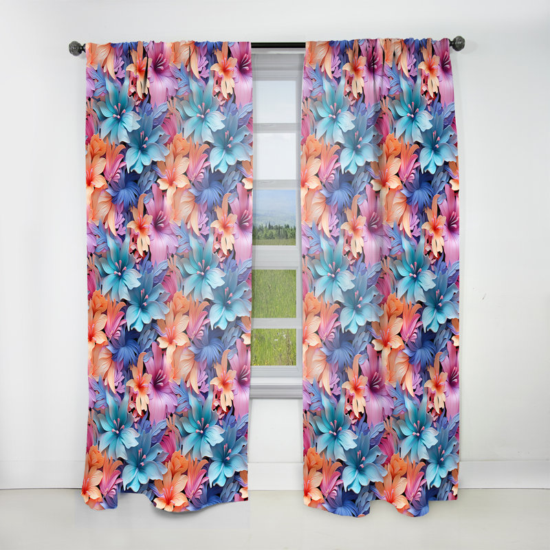 Tropical Dreamscape Iii - motif tropical - rideau en velours tropical - obscurcissant - 1 panneau, L 52 po x L 84 po