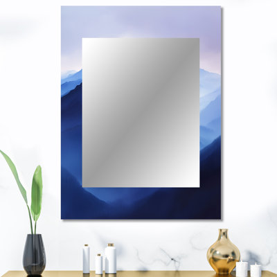 «Alaska Snow Capped Summit at Twilight I», miroir mural blanc, impression sur métal