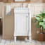 Armoire de salle de bain de style français 18 po avec rangement, solution pour petit espace avec lavabo en céramique, tablette réglable, charnières à fermeture en douceur-2092710045