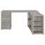 Bureau gris en bois de grève en L, 3 tiroirs