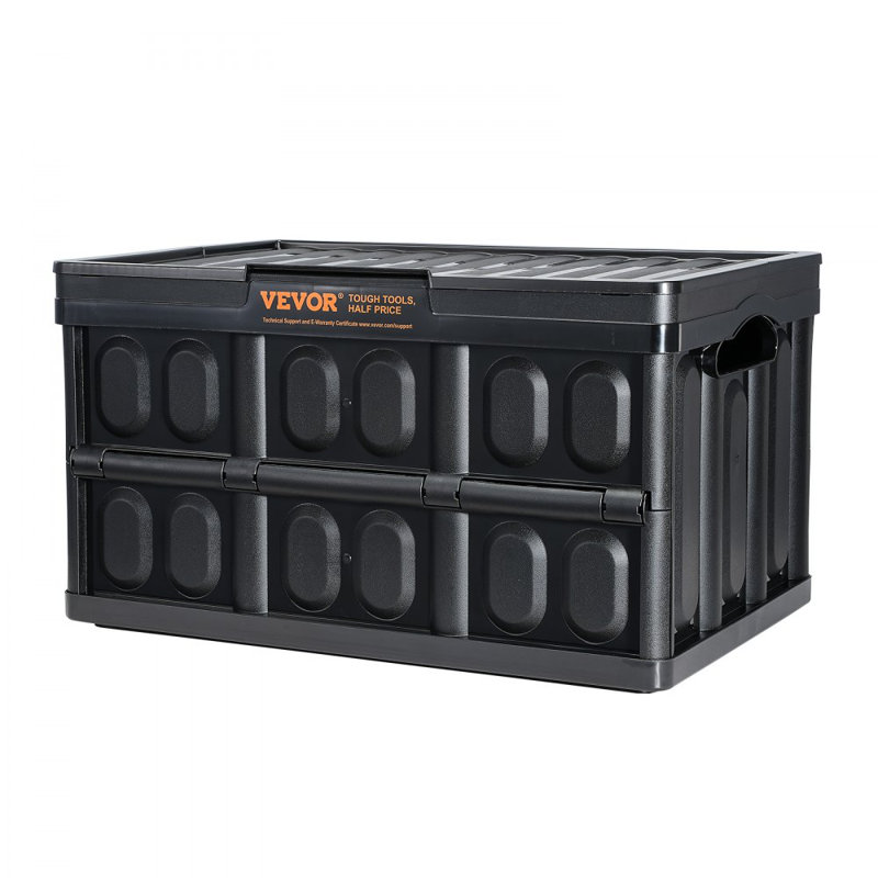 Collapsible Storage Bins with Lids, 45L 3 Packs, Folding Plastic Stackable Utility Crates