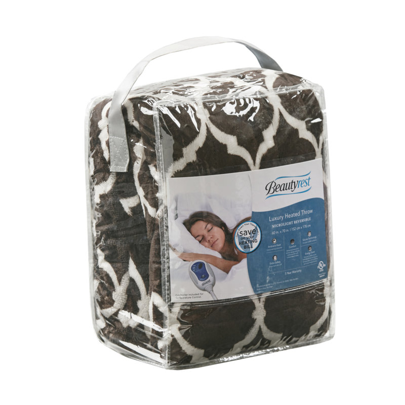 Lavender Electric Heated Ogee Oversized Throw Blanket