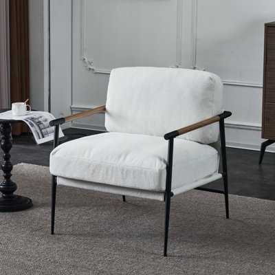 Chaise longue de loisirs en velours blanc