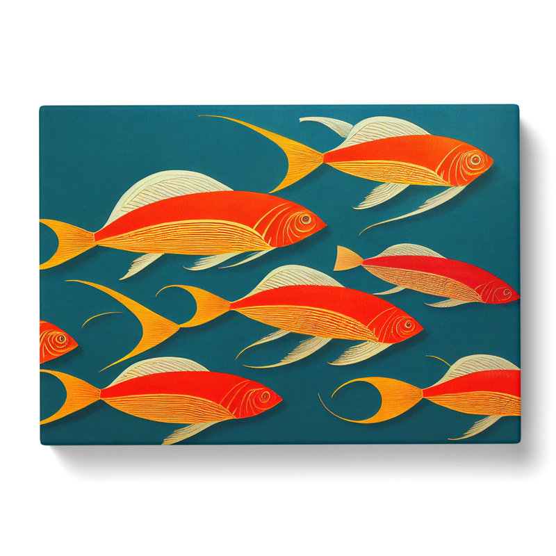 Art Deco Fish - Wrapped Canvas