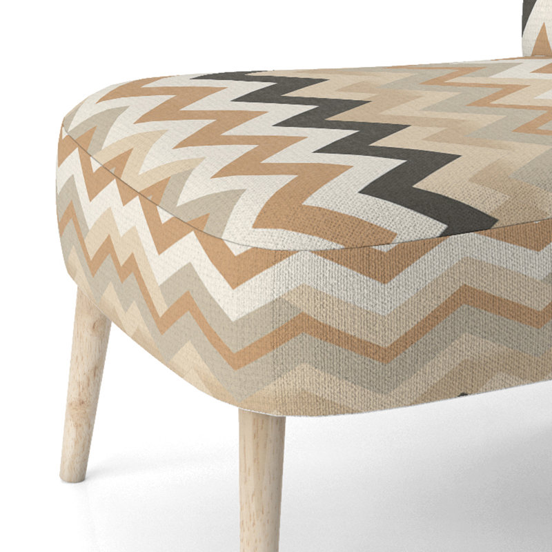 Fauteuil d'appoint rembourré beige et blanc, Mélange de polyester beige / blanc
