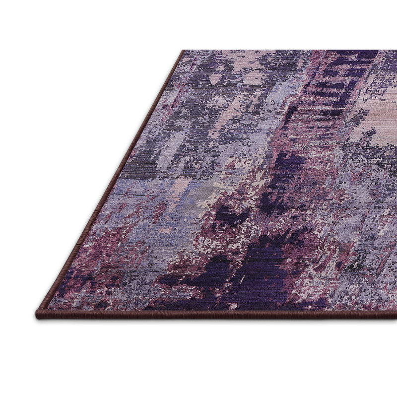 Tapis mauve à motif abstrait Brunswick, Rectangle 2 pi x 3 pi