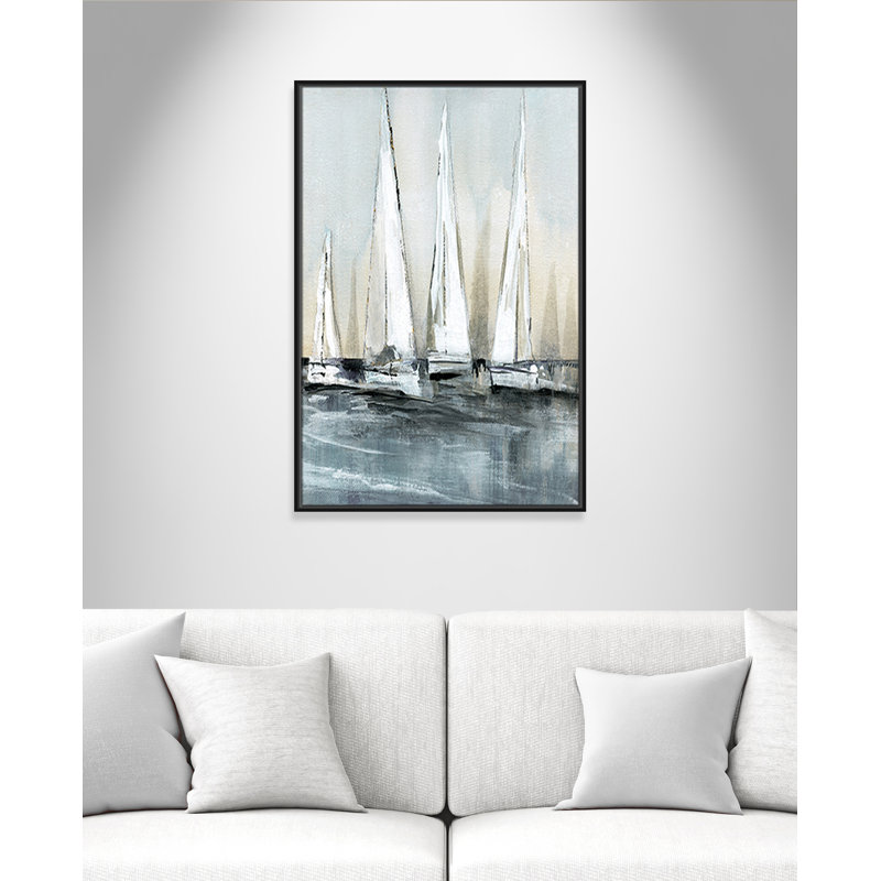 «Point of Sail I Print» par Susan Jill, H 37,5 po x l 25,5 po x P 2 po, Noir
