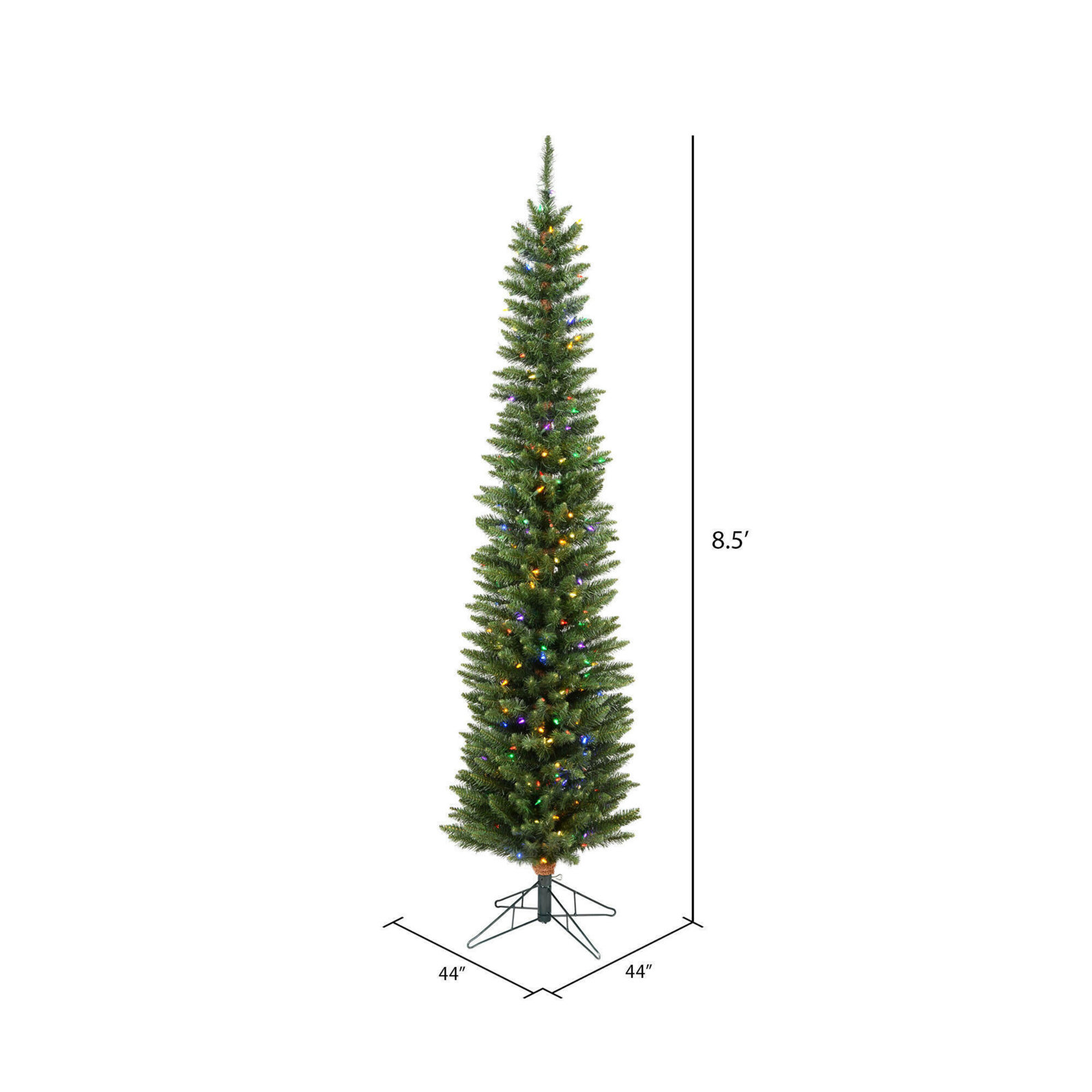 Durham Pre-Lit Pine Christmas Tree, Multi-colored LED, 8.5' H