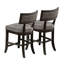 Chaise de salle à manger à hauteur de comptoir 2 pièces, bois massif et placages, ton, chaises de siège en tissu de 2 et placage, finition rustique, sièges coussins, style moderne