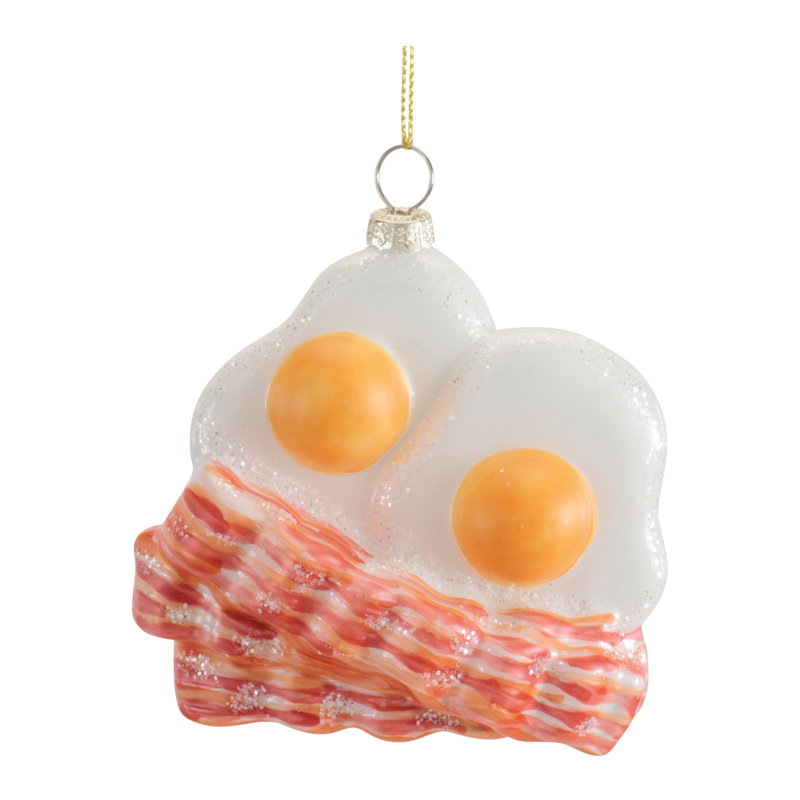 Ornements en verre avec bacon et œufs (ensemble de 12)