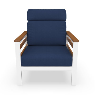 Townsend Metal Outdoor Lounge Club Chair With Sunbrella Cushion