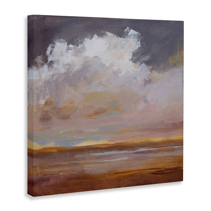 Toile de paysage abstrait Sorbet, design par Pamela Munger, H 17 po x l 17 po