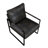 Daquan 24.5'' Modern & Contemporary Accent Chair with Faux Leather Upholstery, Exposed Metal Frame, Loose Back Cushion-2007974499