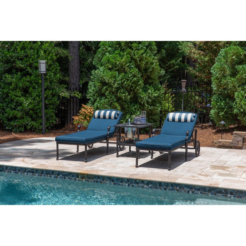 Casual Cushion Outdoor Chaise Headrest Pillow, Sunbrella Fade & Water Resistant for Chaise Loungers & Pool Recliners, Removable Cover