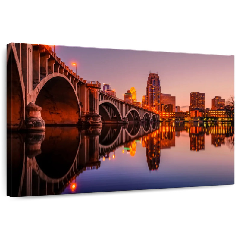 Sirci, Minneapolis, paysage urbain au crépuscule, H 24 po x l 36 po