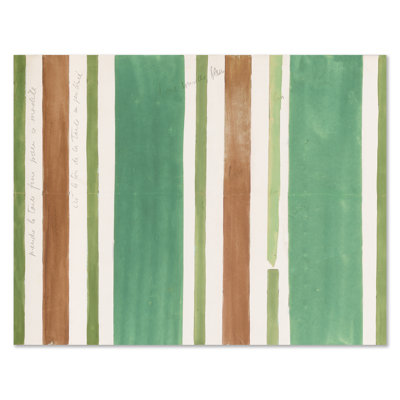 Green Brown Stripes by Paule Marrot  Print